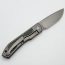 Uldanov Custom Knives Sierra w/ Milled Titanium/Green Carbon Fiber Inlays & MagnaCut Front Flipper