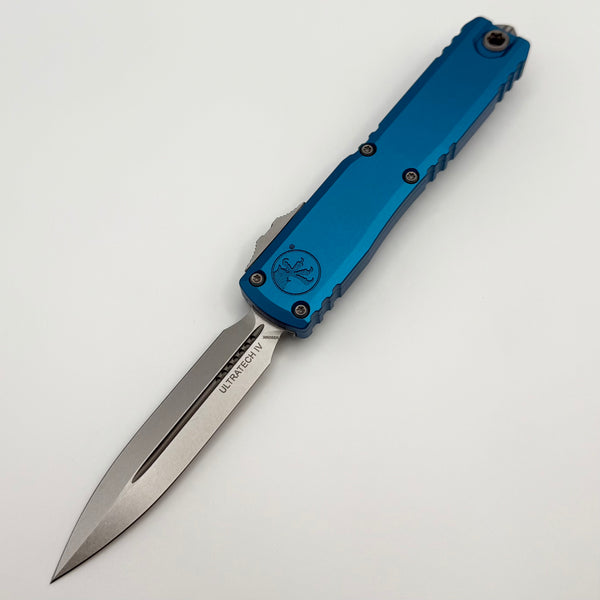 Factory Blem Microtech Ultratech Gen IV D/E Stonewash Standard w/ Blue