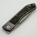 Uldanov Custom Knives Sierra w/ Milled Titanium/Green Carbon Fiber Inlays & MagnaCut Front Flipper