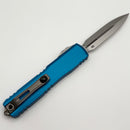 Grenade Blem Microtech Ultratech Gen IV D/E Stonewash Standard w/ Blue Handle 11224-10BL