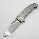 Demko Knives AD20I Slim w/ Textured Titanium Handles & Polished Yoggdrasil Damasteel