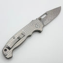 Demko Knives AD20I Slim w/ Textured Titanium Handles & Polished Yoggdrasil Damasteel