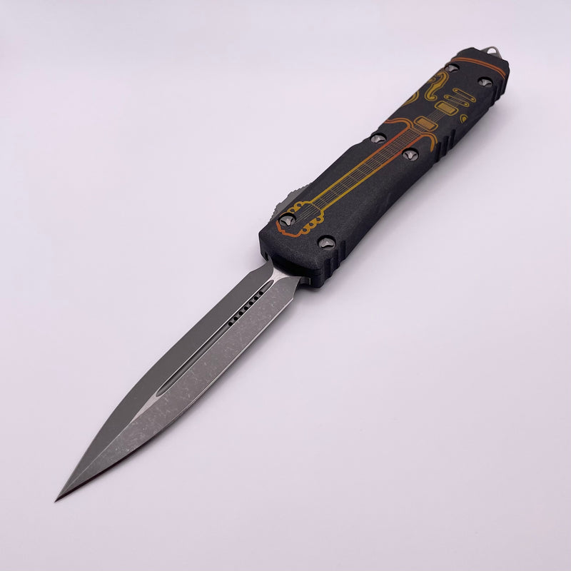 PRE OWNED Microtech Ultratech NCKS 2023 Yellow & Orange Double Edge Apocalyptic Standard 122-10APNCKS