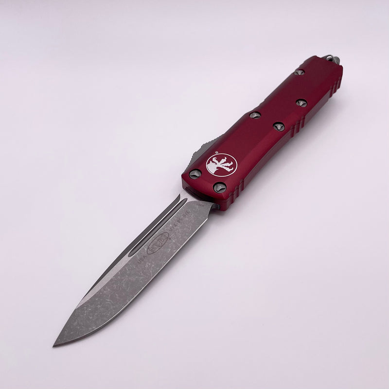 PRE OWNED Microtech UTX-85 Single Edge S/E Apocalyptic Standard & Merlot 231-10APMR