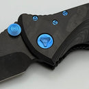 Marfione Custom Knives Socom Elite M/A Star Grind DLC Apocalyptic Tanto w/ Black Camo Carbon Handle & Blue Accents Consigned