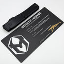 Heretic Custom NYX Hefted Aluminum Handle w/ Mother of Pearl Inlaid Button & D/E Damascus Pre Owned