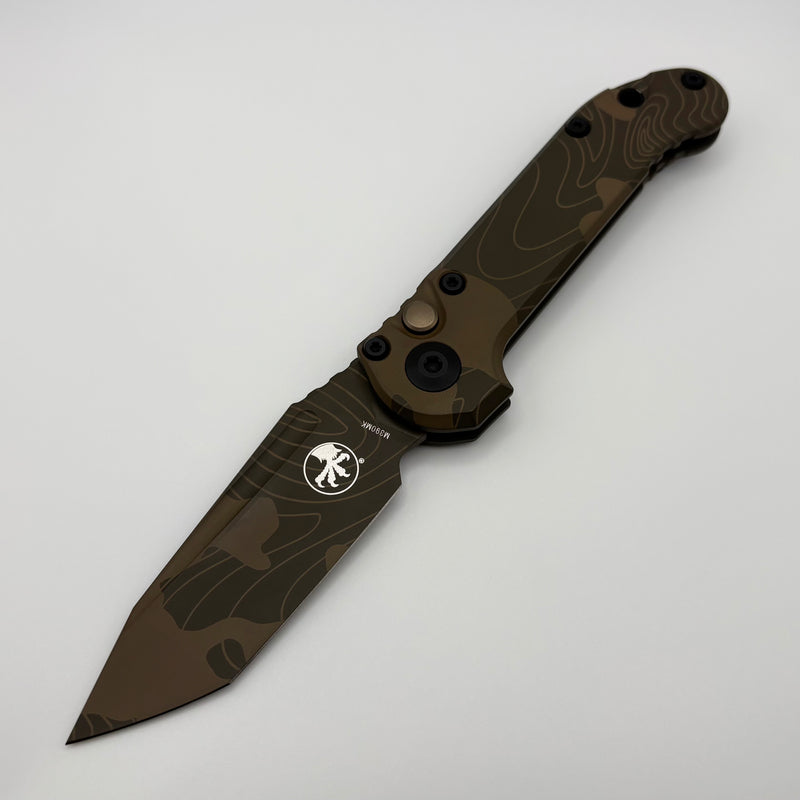 Factory Blem Microtech Knives LUDT Gen III Smooth Handle Badlands Topo
