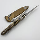 Microtech Socom Ram-Lok w/ Tan Aluminum Frag Handles & T/E Stonewash M390MK 161RL-10FRTA