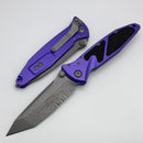 Microtech Socom Elite Manual Tanto Apocalyptic Partial Serrated & Purple Handles 161-11APPU