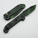 Microtech Knives LUDT Gen III Smooth Handle Topographic Black/Parakeet Green Tanto 1136S-1TPBKPGCS