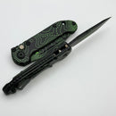 Microtech Knives LUDT Gen III Smooth Handle Topographic Black/Parakeet Green Tanto 1136S-1TPBKPGCS