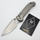 Marfione Select Microtech LUDT Ram-Lok w/ Frag Titanium Handles & Blue Accents & Stonewash Drop Point 1135RLS-10FRMS2