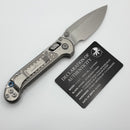 Marfione Select Microtech LUDT Ram-Lok w/ Frag Titanium Handles & Blue Accents & Stonewash Drop Point 1135RLS-10FRMS2
