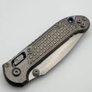 Marfione Select Microtech LUDT Ram-Lok w/ Frag Titanium Handles & Blue Accents & Stonewash Drop Point 1135RLS-10FRMS2