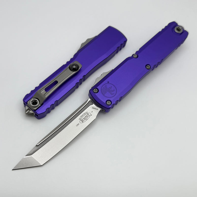 Microtech Ultratech Gen IV T/E Stonewash Standard w/ Purple Handle 11234-10PU
