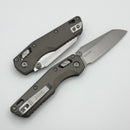 Microtech MSI RAM LOK Mini Natrual Clear Fluted Aluminum Handles w/ Stonewash M390MK 210M-10FLNC