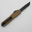Microtech UTX-70 Gen IV w/ Tan Handle & Black T/E Full Serrated M390MK 11494-3TA