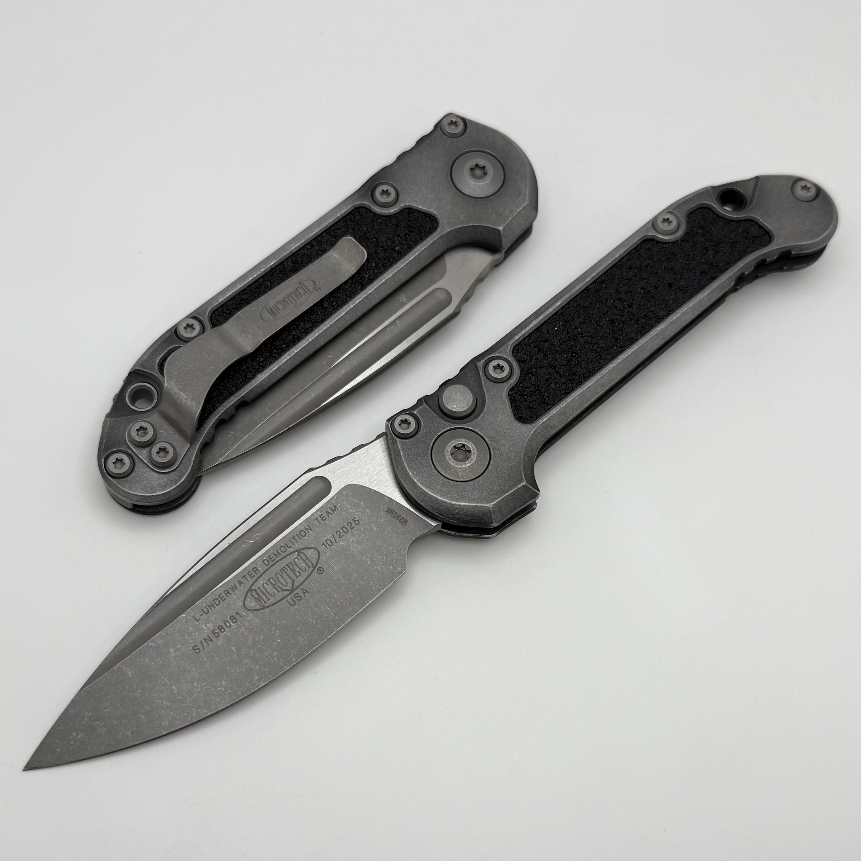 Microtech Knives LUDT Gen III Apocalyptic Drop Point Weathered Metal 1