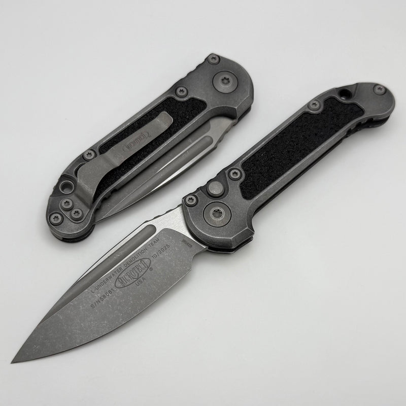 Microtech Knives LUDT Gen III Apocalyptic Drop Point Weathered Metal 1135-10APWME