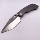 PRE OWNED Custom Knife Factory Rotten Design Evo T Machine Grind S90V w/ Tumbled Titanium Handles