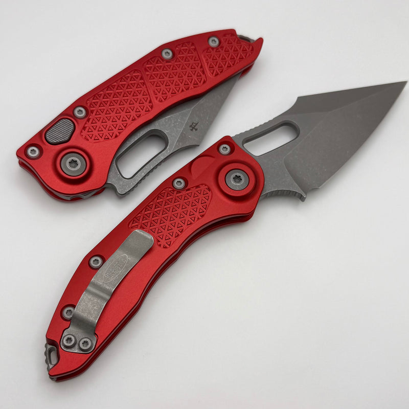 Microtech Borka Stitch Auto w/ Red Handles & Apocalyptic M390 169-10APRD