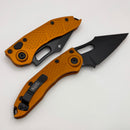 Microtech Borka Stitch Orange Tangerine Handles w/ Black Full Serrated M390 169-3OT