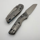 Microtech Marfione Select MSI RAM LOK Mini Fluted Titanium Handles w/ Double Vapor Accents & Blue Accents & Stonewash M390MK 210M-10FLMS3