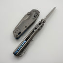 Microtech Marfione Select MSI RAM LOK Mini Fluted Titanium Handles w/ Double Vapor Accents & Blue Accents & Stonewash M390MK 210M-10FLMS3