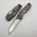 Microtech Marfione Select MSI RAM LOK Mini Fluted Titanium Handles w/ Double Vapor Accents & Blue Accents & Stonewash M390MK 210M-10FLMS3