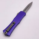 PRE OWNED Microtech Knives Mini Hera Stonewash Double Edge M390MK w/ Purple Handle 1702M-10PU