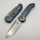 Microtech Marfione Select LUDT Gen III Ice Blue Slab Side Titanium Handles w/ Blue Accents & Stonewash Tanto 1136-10MS11