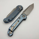 Microtech Marfione Select LUDT Gen III Ice Blue Slab Side Titanium Handles w/ Blue Accents & Stonewash Tanto 1136-10MS11