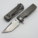 Chaves Knives T.A.K Ambidextrous Knife Tanto M390 & Half Rocked Titanium Integral Handle Gen 2