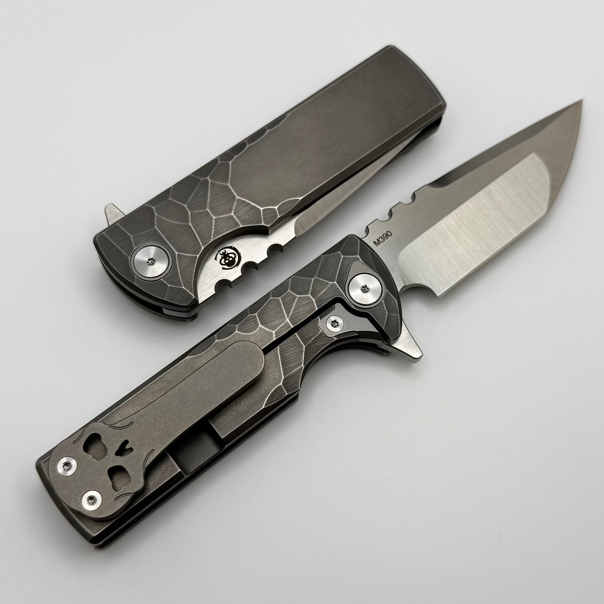 Chaves Knives T.A.K Ambidextrous Knife Tanto M390 & Half Rocked Titani