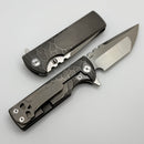 Chaves Knives T.A.K Ambidextrous Knife Tanto M390 & Half Rocked Titanium Integral Handle Gen 2