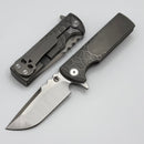 Chaves Knives T.A.K Ambidextrous Knife Drop Point M390 & Half Rocked Titanium Integral Handle Gen 2