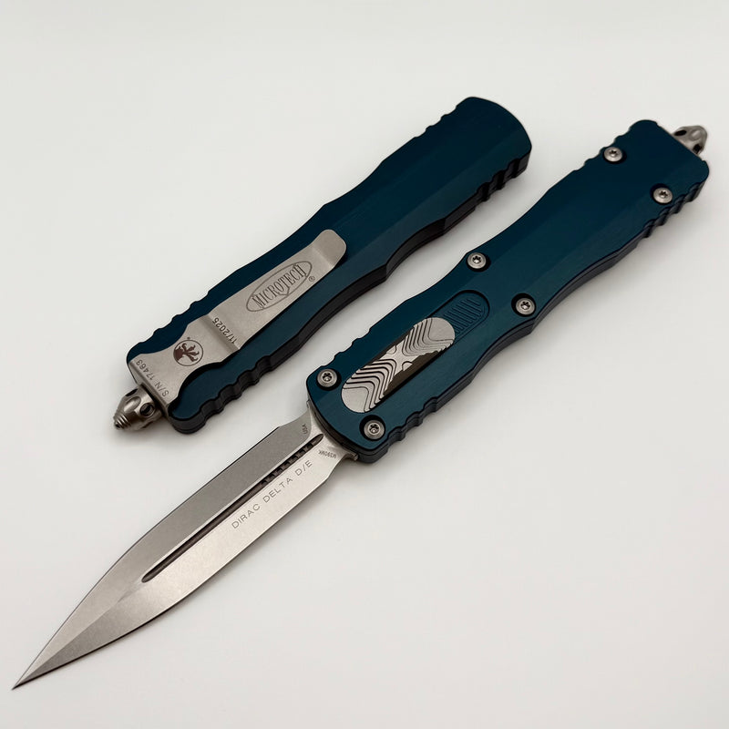 Microtech Dirac Delta Stonewash D/E w/ Deep Ocean Handle 227-10DO