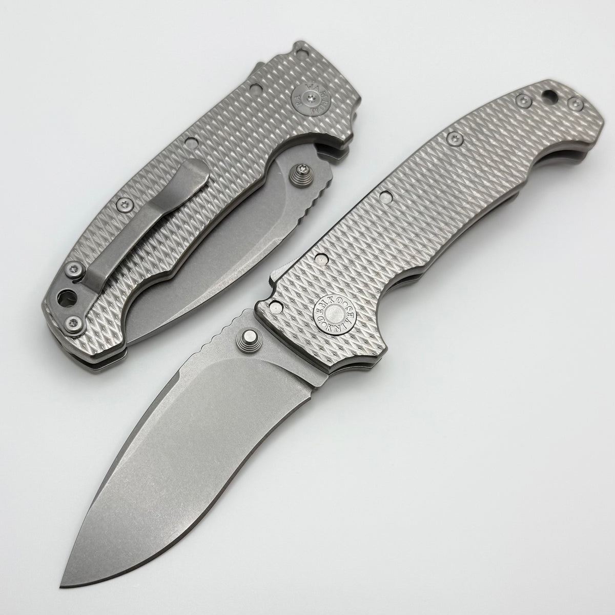 Demko Knives MG AD20 w/ Textured Titanium Handles & CPM-3V Kopis