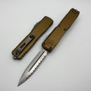 Microtech Ultratech Gen IV D/E Stonewash Double Full Serrated w/ Tan Handle 11224-D12TA