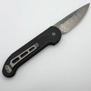 Pre-Owned Microtech LUDT Vintage Civilian Damascus w/ Black Aluminum Handle