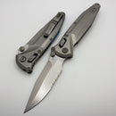 Marfione Select Microtech Socom Delta Ram-Lok w/ Titanium Handles & Blue Accents & Spear Point Part Serrated Stonewash M390MK 159RL-11SMS3