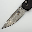 Pre-Owned Microtech LUDT Vintage Logo Damascus w/ Black Aluminum Handle