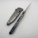 Marfione Select Microtech Socom Delta Ram-Lok w/ Titanium Handles & Blue Accents & Spear Point Part Serrated Stonewash M390MK 159RL-11SMS3