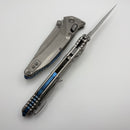 Marfione Select Microtech Socom Delta Ram-Lok w/ Titanium Handles & Blue Accents & Spear Point Stonewash M390MK 159RL-10SMS3