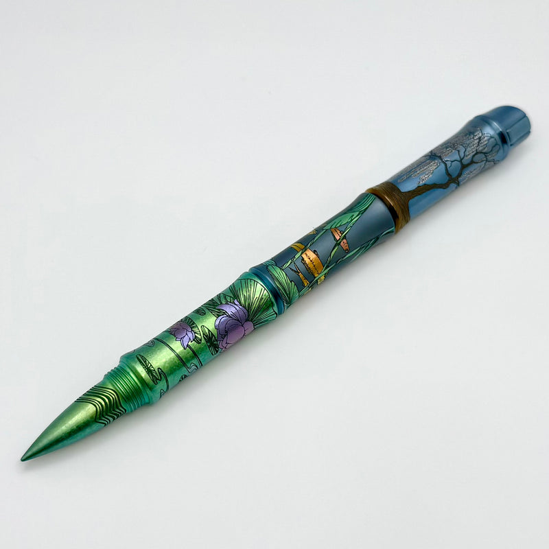 Dmitry Streltsov Bamboo Titanium Lillies Motif Pen