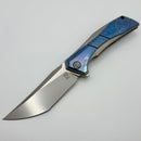 Poikilo Blade Anolis Special Run Blue Crystal Ti Handles w/ ZircuTi Accents & Pearlescent Stonewash M398