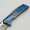 Poikilo Blade Anolis Special Run Blue Crystal Ti Handles w/ ZircuTi Accents & Pearlescent Stonewash M398