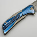 Poikilo Blade Anolis Special Run Blue Crystal Ti Handles w/ ZircuTi Accents & Pearlescent Stonewash M398