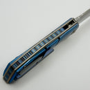 Poikilo Blade Anolis Special Run Blue Crystal Ti Handles w/ ZircuTi Accents & Pearlescent Stonewash M398