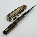 We Knife Reveille Bronze Titanium Handle and Black Stonewashed w/ Satin flats M390 Blade WE23057-1